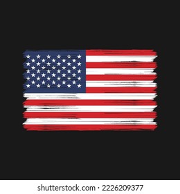 American Flag Brush Vector Illustration