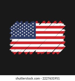 American Flag Brush Vector Illustration