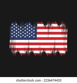 American Flag Brush Vector Illustration