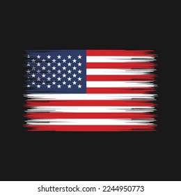 American Flag Brush Vector Illustration