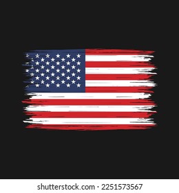 American Flag Brush Vector Illustration