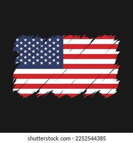 American Flag Brush Vector Illustration
