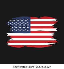 American Flag Brush Vector Illustration
