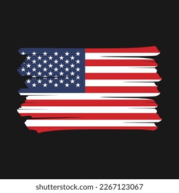 American Flag Brush Vector Illustration