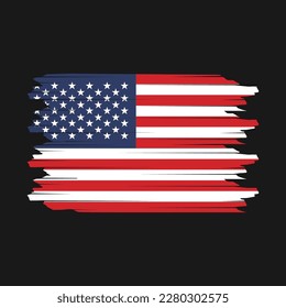 American Flag Brush Vector Illustration