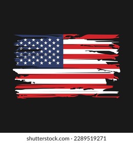 Ilustración de vectores de pincel de bandera estadounidense