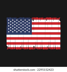 American Flag Brush Vector Illustration