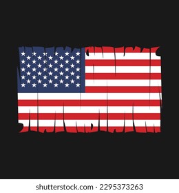 American Flag Brush Vector Illustration