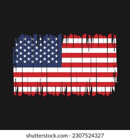 American Flag Brush Vector Illustration