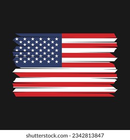 American Flag Brush Vektor Illustration