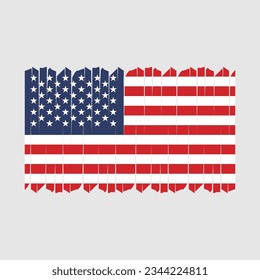 American Flag Brush Vector Illustration