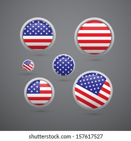 american flag buttons set