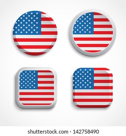 American flag buttons, vector illustration