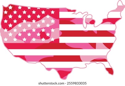 American Flag, Camouflage Army, USA Badge, United States, Star, USA Map, American Heart, American Badge, Military, Army Badge, Patriotic, Veteran, Soldier, Heroes, Vector, Silhouette, Logo