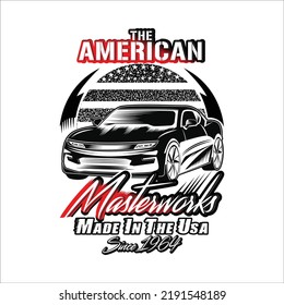 American Flag With Car Design T-shirt design, With This Instant Download, Which Includes: - Eps file, File Size : 2500 X 2500 Pixels.
