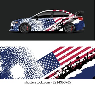 American Flag Car wrap design vector graphics