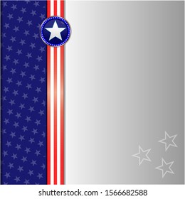 American flag card background with copy space for your text for flyers, covers, cards.