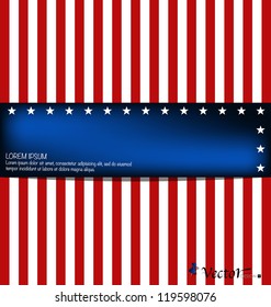 American Flag card. Vector illustration.