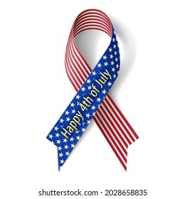 American Flag Celebratory Ribbon Fourth of july Independence day Red White Blue