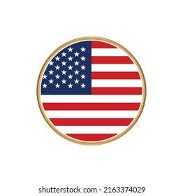 American Flag with Circle Frame. National Flag