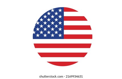 American Flag In Circle
 Shape.