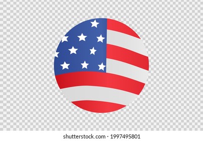 American Flag In Circle
 Shape ,Symbols Of USA , Template For Banner,card,advertising ,promote,ads, Web Design, Magazine, News Paper,vector Illustration 