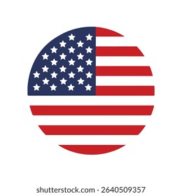 American flag in circular shape, US Independence Day