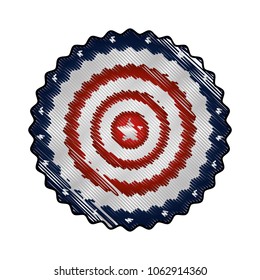 american flag color in label retro style