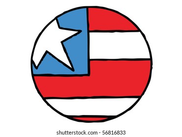 American flag color vector illustration