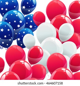 american flag colored vector balloons