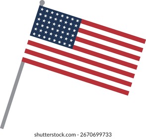 Bandeira americana colorido material vetorial
