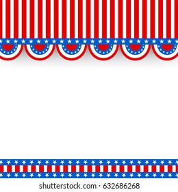 American Flag colors background with space for text, 4th of July Independence Day celebration concept.