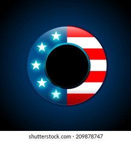 American flag concept with the American flag in a circle shape