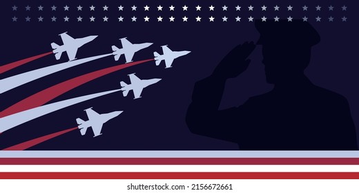 American flag concept vector ilustration for Memorial Day, 4th of July or Labour Day, blue dark background