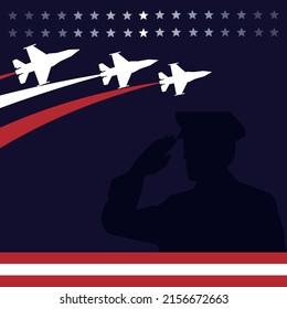 American flag concept vector ilustration for Memorial Day, 4th of July or Labour Day, blue dark background