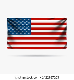 American flag. Congratulations to the American people on the national holiday Independence Day. White background. Vector illustration.