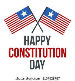 American flag constitution day logo icon. Flat illustration of american flag constitution day vector logo icon for web design isolated on white background
