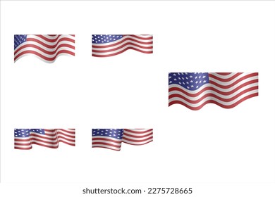 American Flag Corner Design Vector