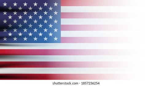 La bandera estadounidense cubre el fondo blanco. Ilustración de MOdern. Fondo de la bandera de EE. UU. Bandera estadounidense para el Día de la Independencia.