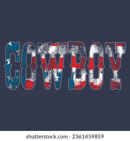 American flag cowboy t-shirt design