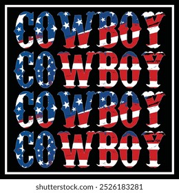 American Flag Cowboy T-shirt Design, Funny Cowboy T- shirt Design, Cowboy Hat, Cowboy Boots