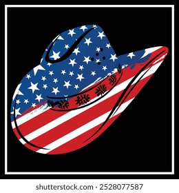 American Flag Cowboy Vector T-shirt Design, Funny Cowboy T- shirt Design, Cowboy Hat, Cowboy Boots