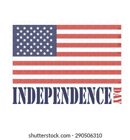 American flag creative vector illustration - with puzzle elements. Typography creative card for Independence Day, july 4`th, National day, USA