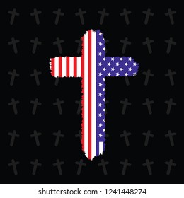 american flag in Cross