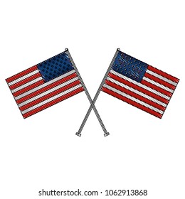 american flag crossed patriotic symbol