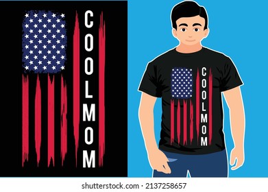 American Flag With Dad T-shirt Design. Cool Mom Shirt. Mother's Day Shirt. Mother's Day Gift, Gift for Mom.