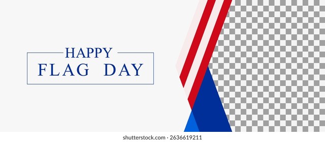 American Flag Day vector banner, simple patriotic elegant red blue design