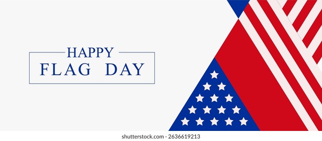 American Flag Day vector banner, simple patriotic elegant red blue design