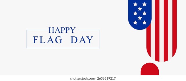 American Flag Day vector banner, simple patriotic elegant red blue design