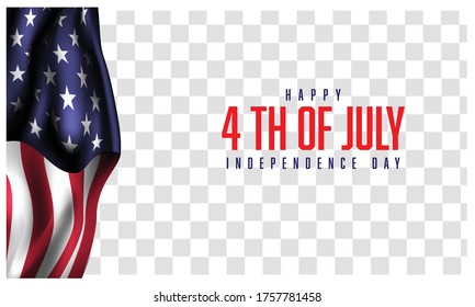 american flag decor 4th of July celebration Independence day sale promotion banner vector shopping online  isolated background 